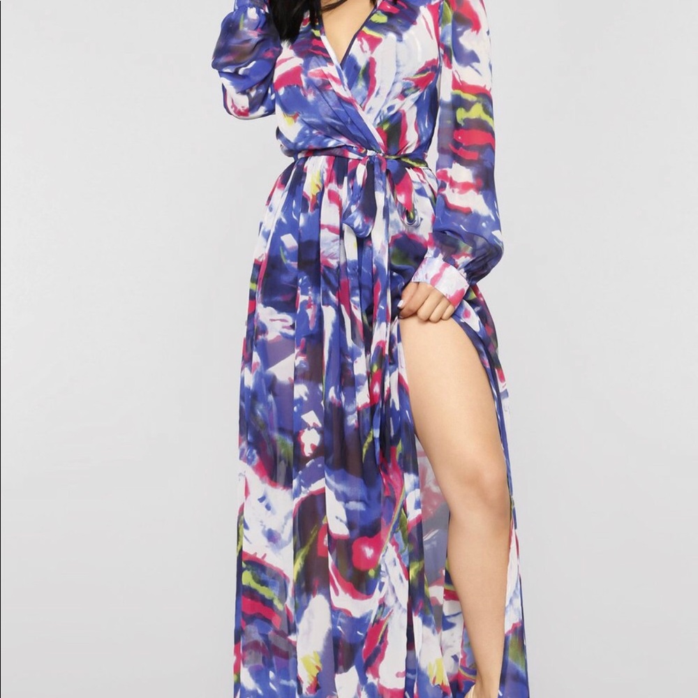 A Girls Life Maxi Dress - Royal Multi